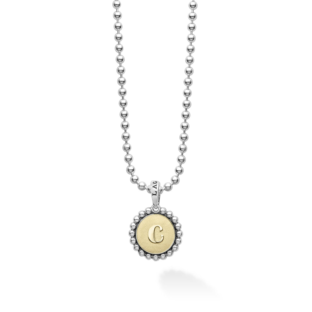 Signature Caviar C Initial Charm Necklace