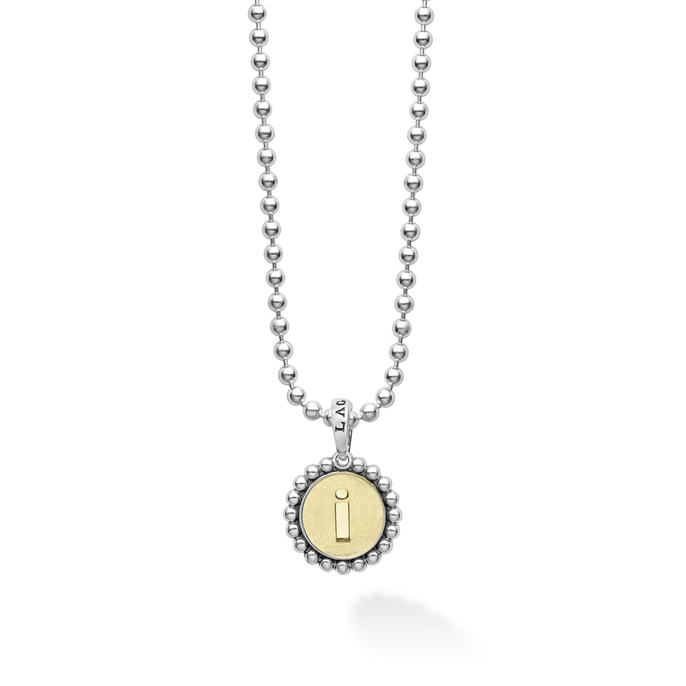 Signature Caviar I Initial Charm Necklace