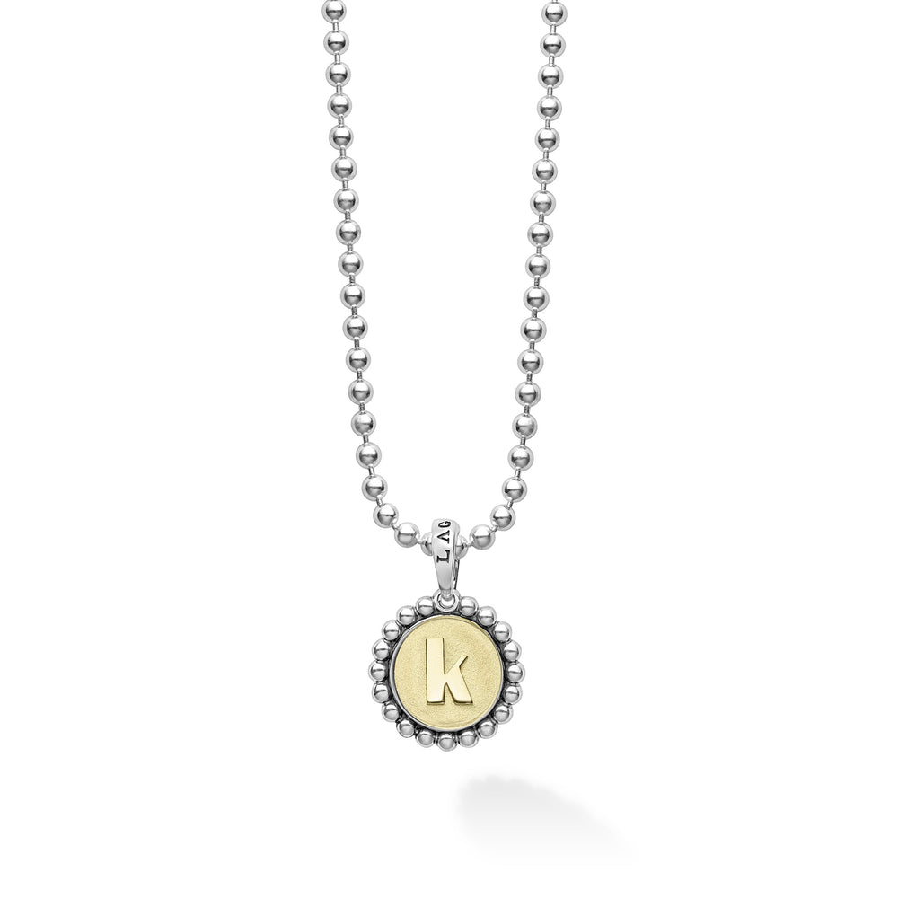 Signature Caviar K Initial Charm Necklace