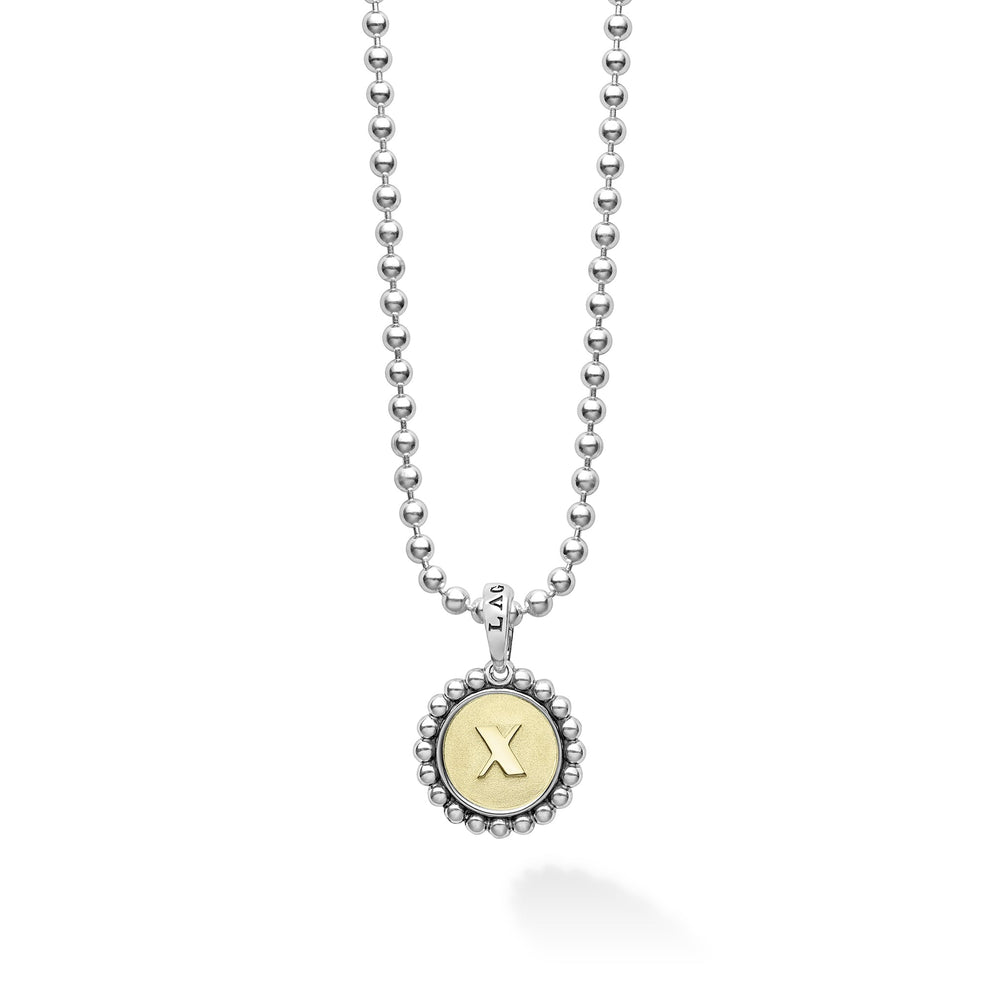 Signature Caviar X Initial Charm Necklace