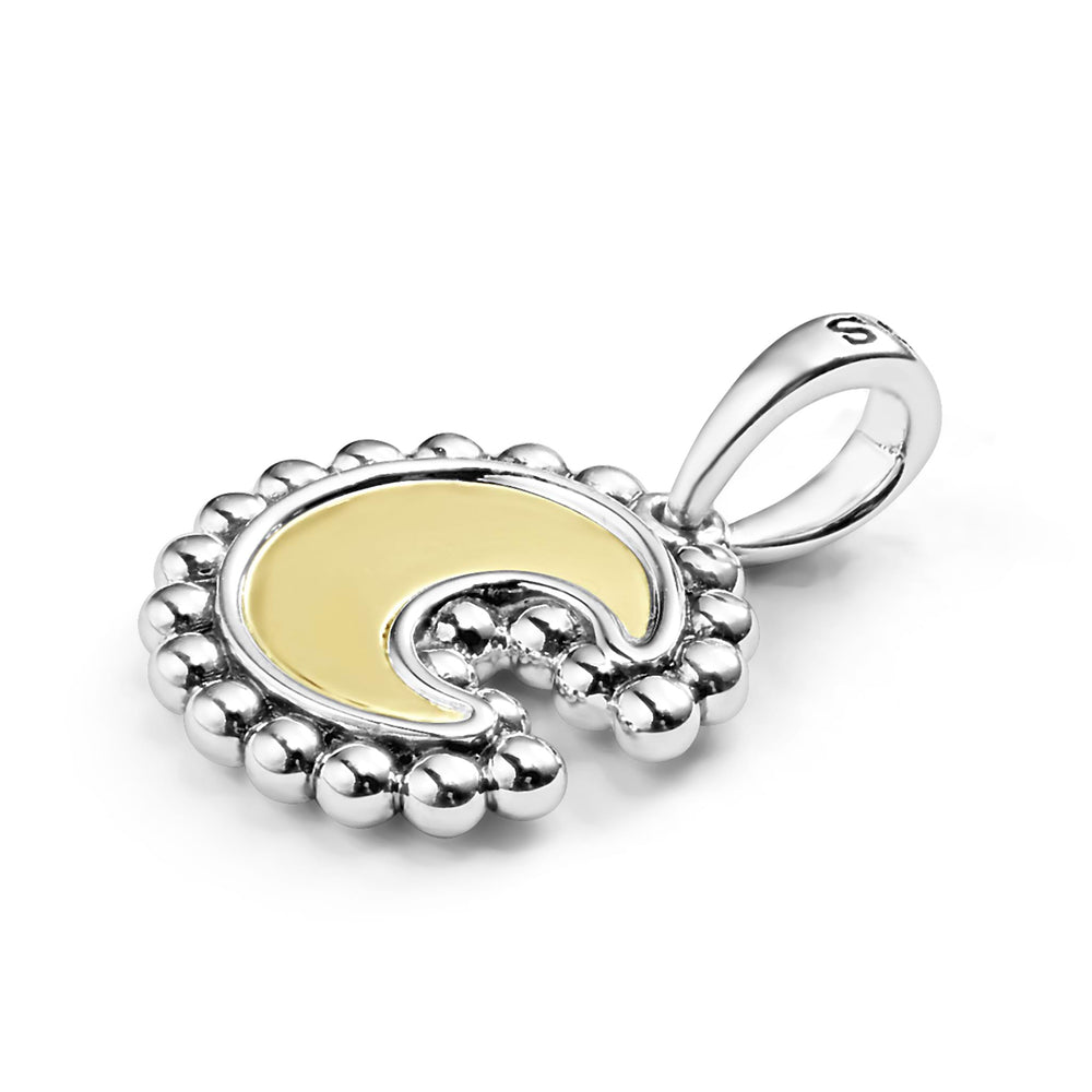 Signature Caviar Two-Tone Crescent Charm