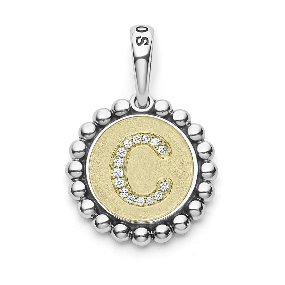 Signature Caviar Diamond C Initial Charm