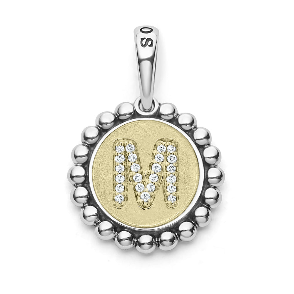 Signature Caviar Diamond M Initial Charm