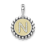 Signature Caviar Diamond N Initial Charm