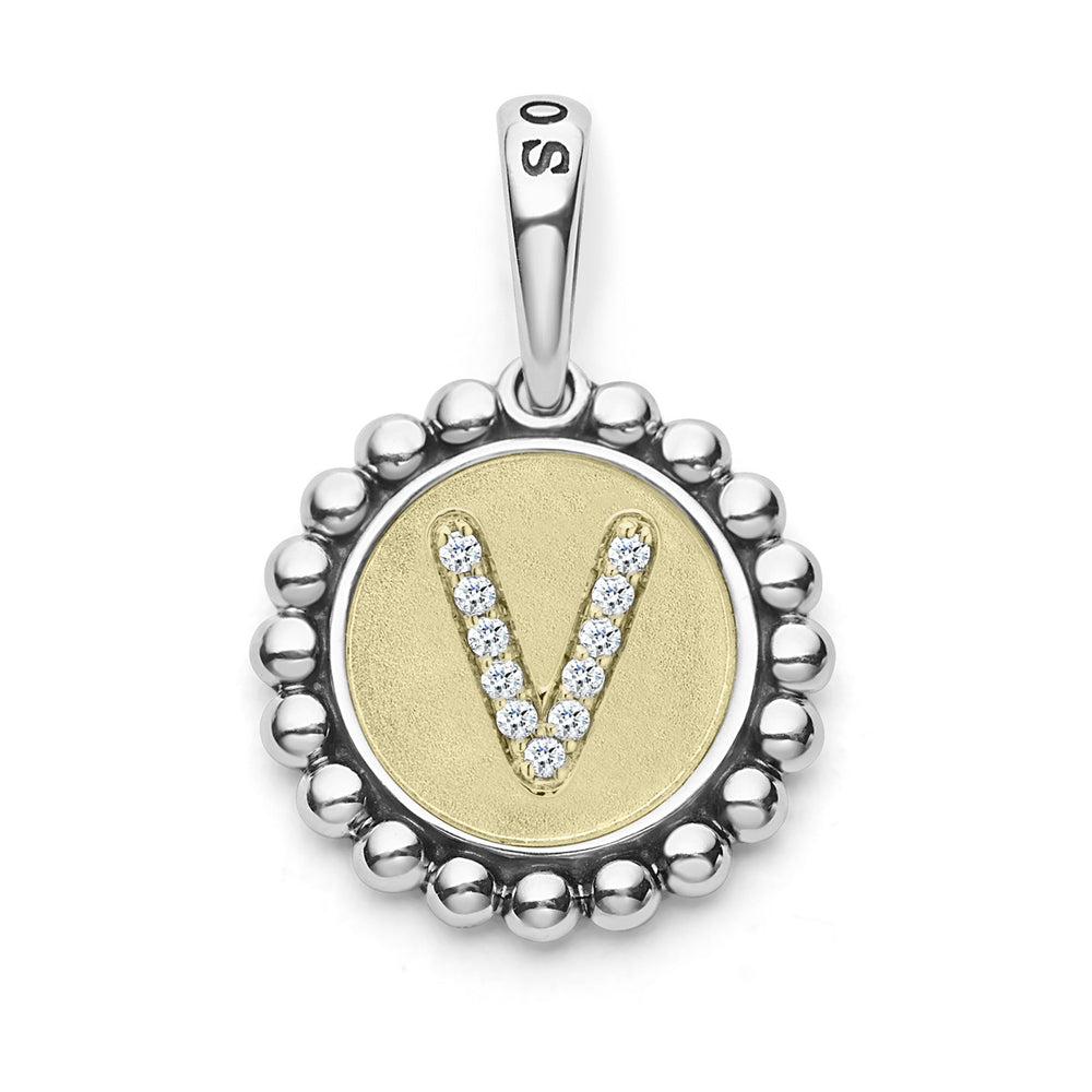 Signature Caviar Diamond V Initial Charm