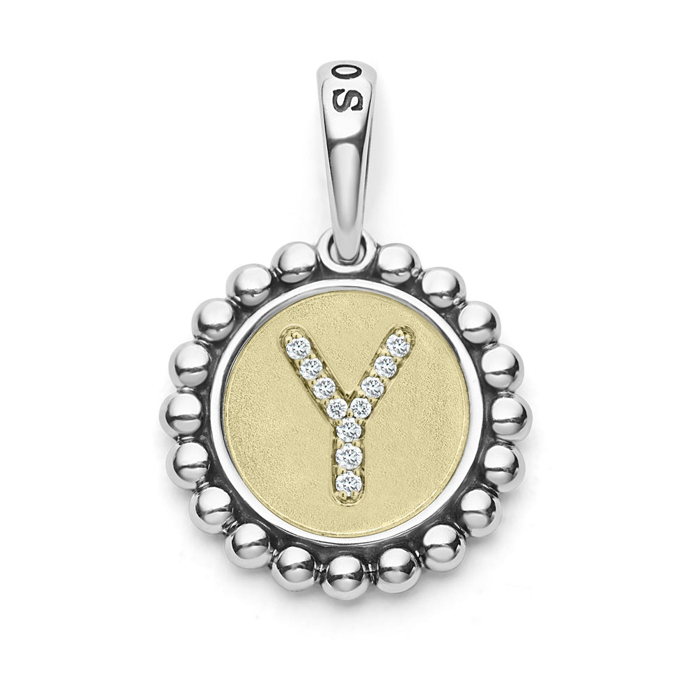 Signature Caviar Diamond Y Initial Charm