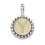 Signature Caviar Diamond Y Initial Charm