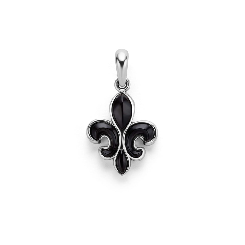 Anthem Black Agate Fleur De Lis Amulet