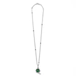 Four Leaf Malachite Clover Pendant Necklace