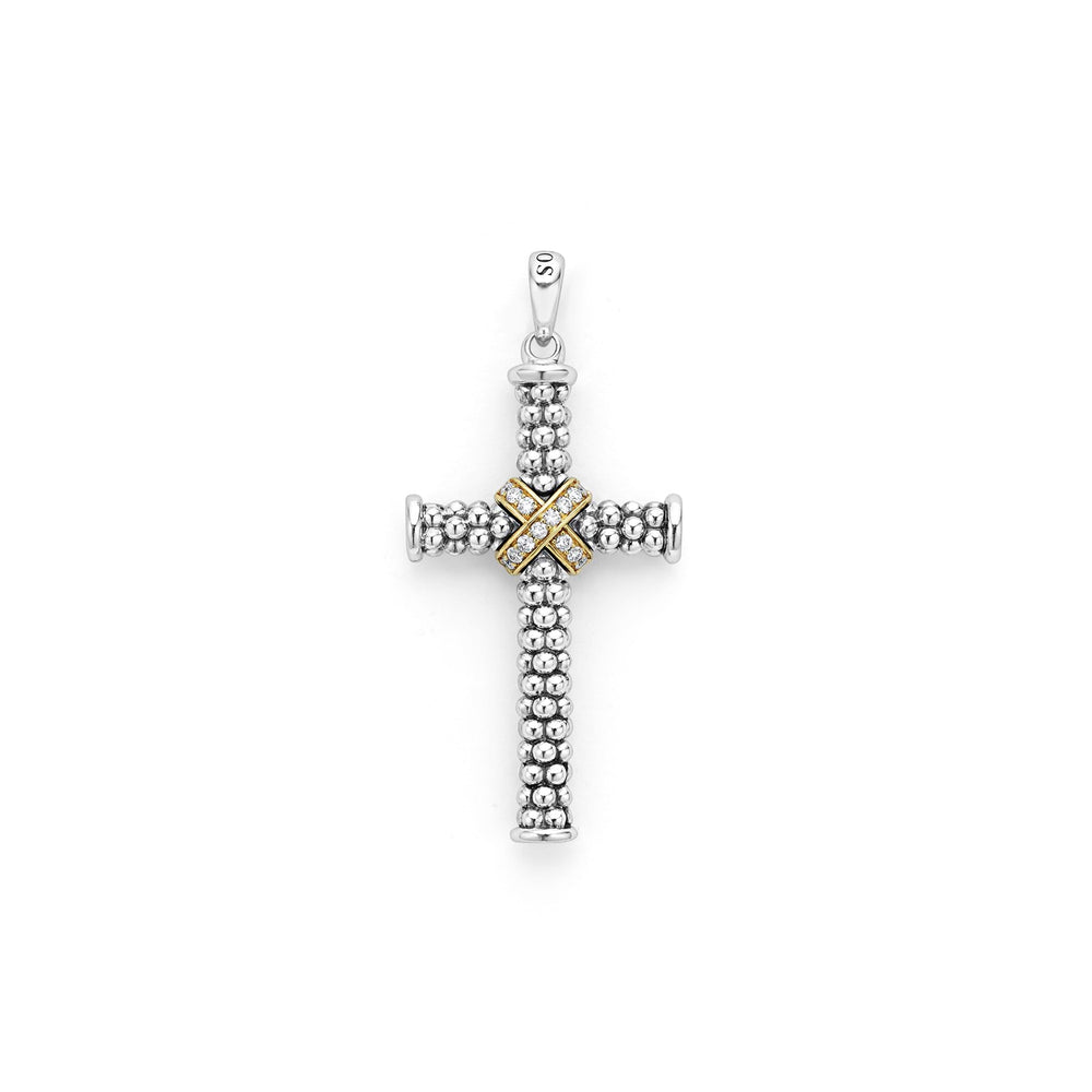 Anthem Two-Tone Diamond Cross Amulet