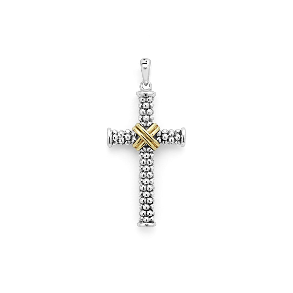 Anthem Two-Tone Diamond Cross Amulet
