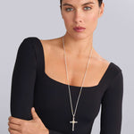 Anthem Two-Tone Diamond Cross Amulet