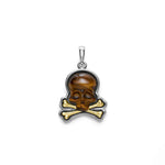 Anthem Two-Tone Tiger Eye Skull and Bones Pendant