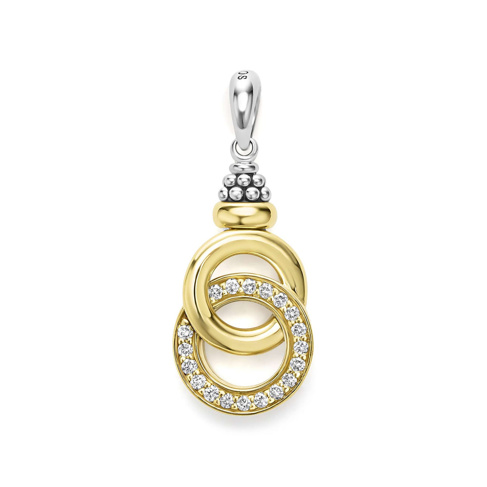 Signature Caviar Two-Tone Interlocking Diamond Pendant