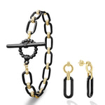 Signature Caviar 18K Gold and Black Ceramic Link Gift Set