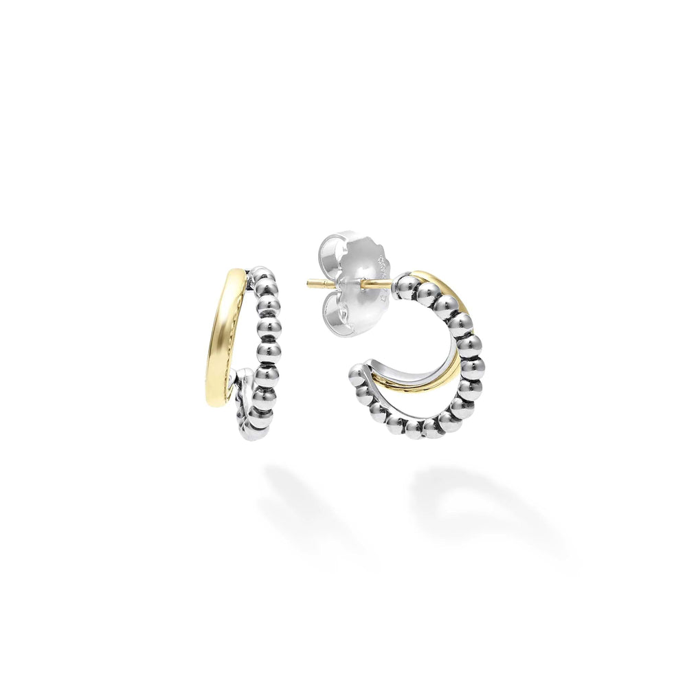 Signature Caviar Two-Tone Huggie Earring Gift Set