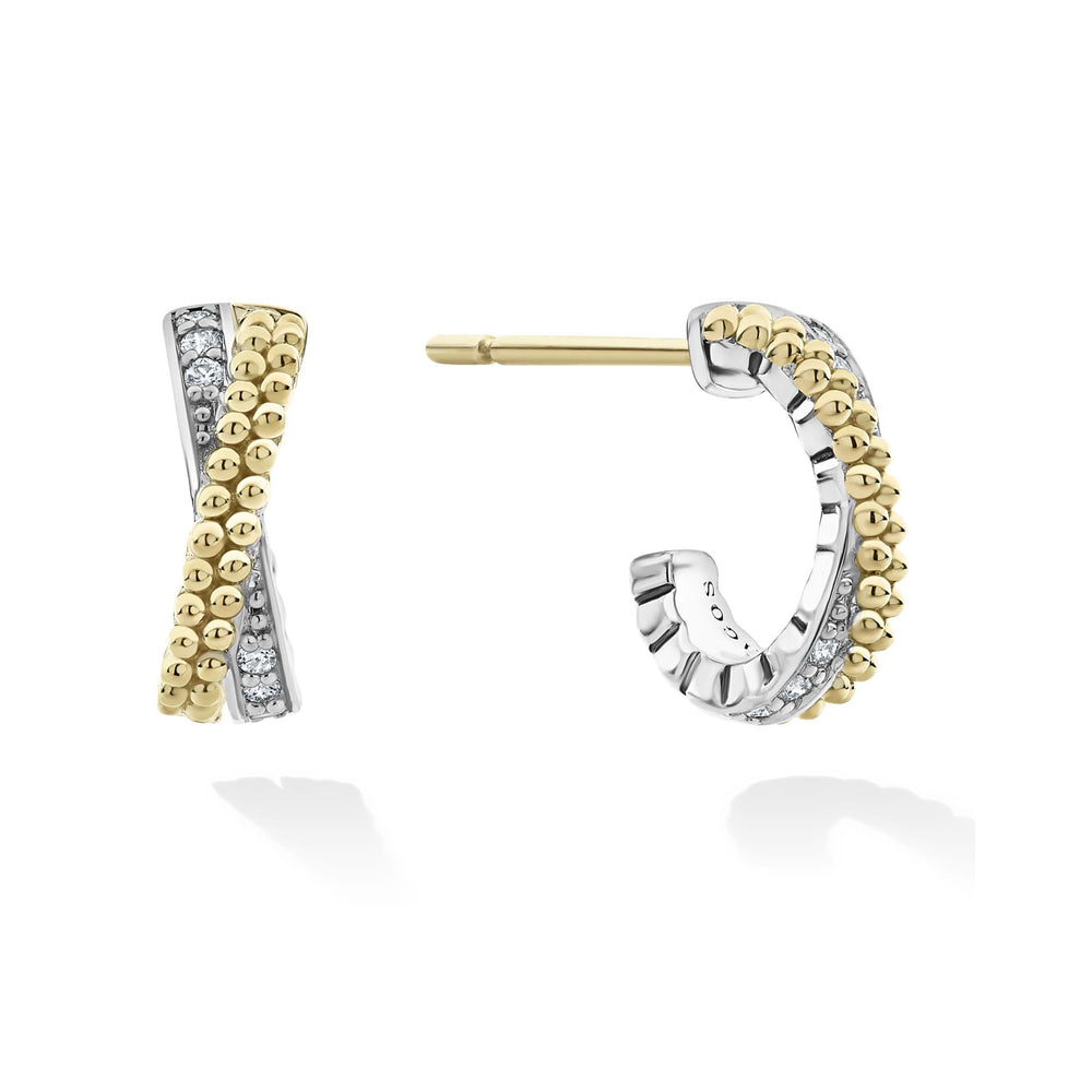 Signature Caviar Two-Tone Huggie Earring Gift Set
