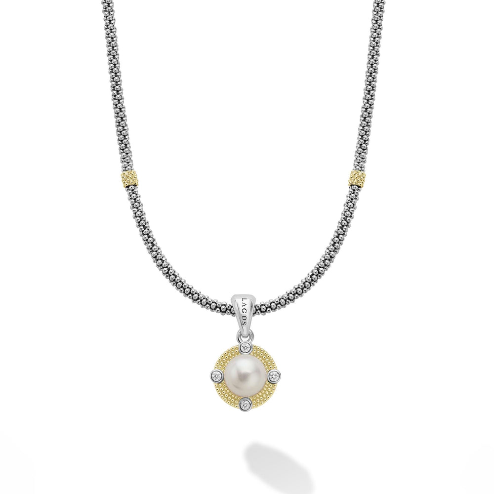 Luna Pearl Diamond Earring and Necklace Gift Set