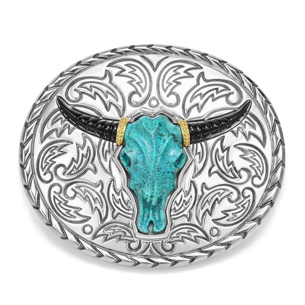 Anthem Turquoise Long Horn Belt Buckle