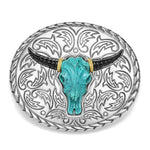 Anthem Turquoise Long Horn Belt Buckle