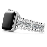 Smart Caviar Sterling Silver Full Diamond Watch Bracelet-38-45mm