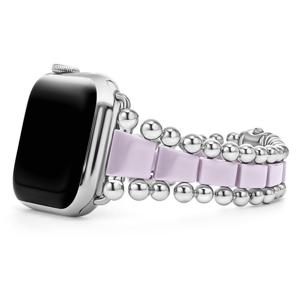 Smart Caviar Lilac Ceramic and Stainless Steel Watch Bracelet-42-49mm