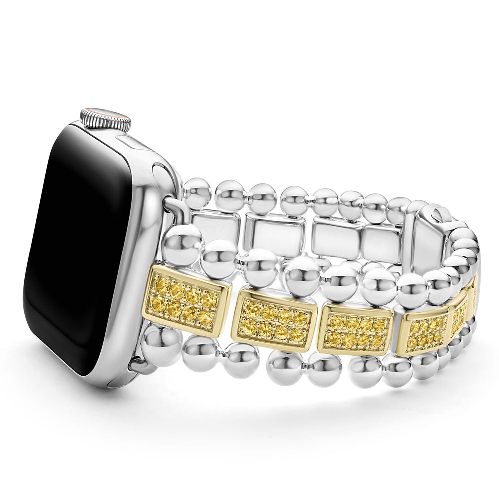 Smart Caviar 18K Gold and Sterling Silver Yellow Sapphire Watch Bracelet-38-45mm