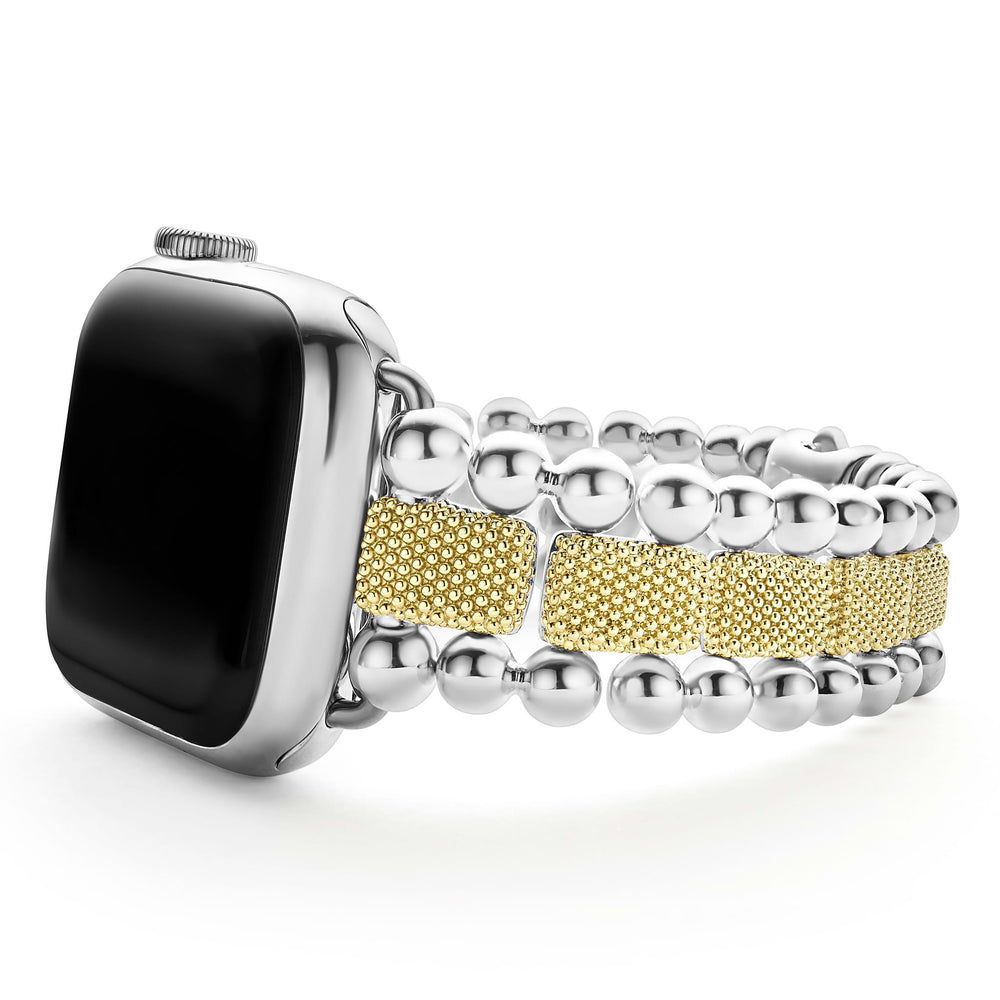 Smart Caviar 18K Gold and Sterling Silver Caviar Beaded Watch Bracelet-38-45mm