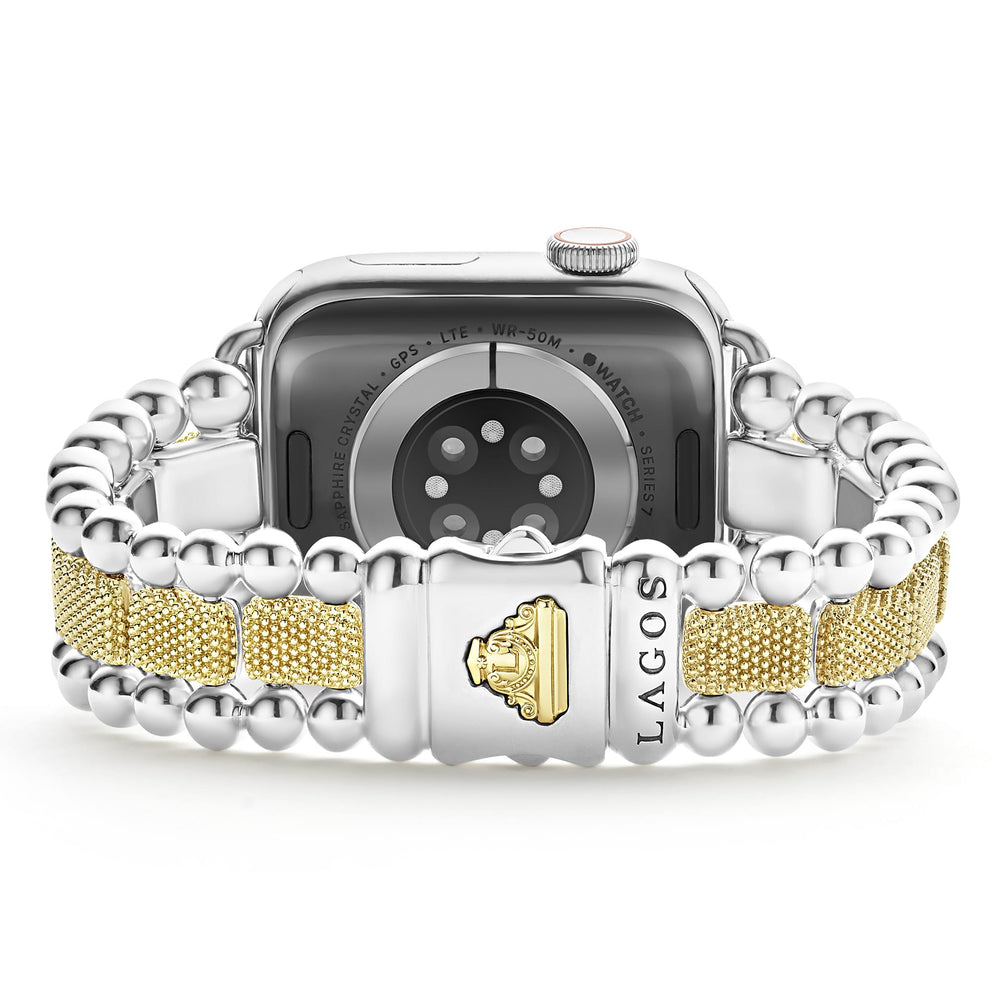 Smart Caviar 18K Gold and Sterling Silver Caviar Beaded Watch Bracelet-38-45mm