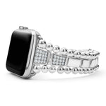 Smart Caviar Sterling Silver Half Diamond Watch Bracelet-42-49mm