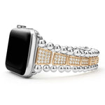 Smart Caviar 18K Rose Gold and Sterling Silver Full Diamond Watch Bracelet-42-49mm