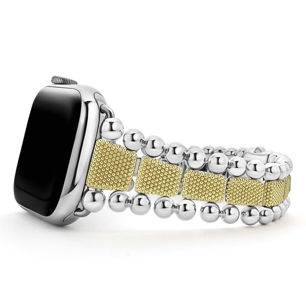 Smart Caviar 18K Gold and Sterling Silver Caviar Beaded Watch Bracelet-42-49mm