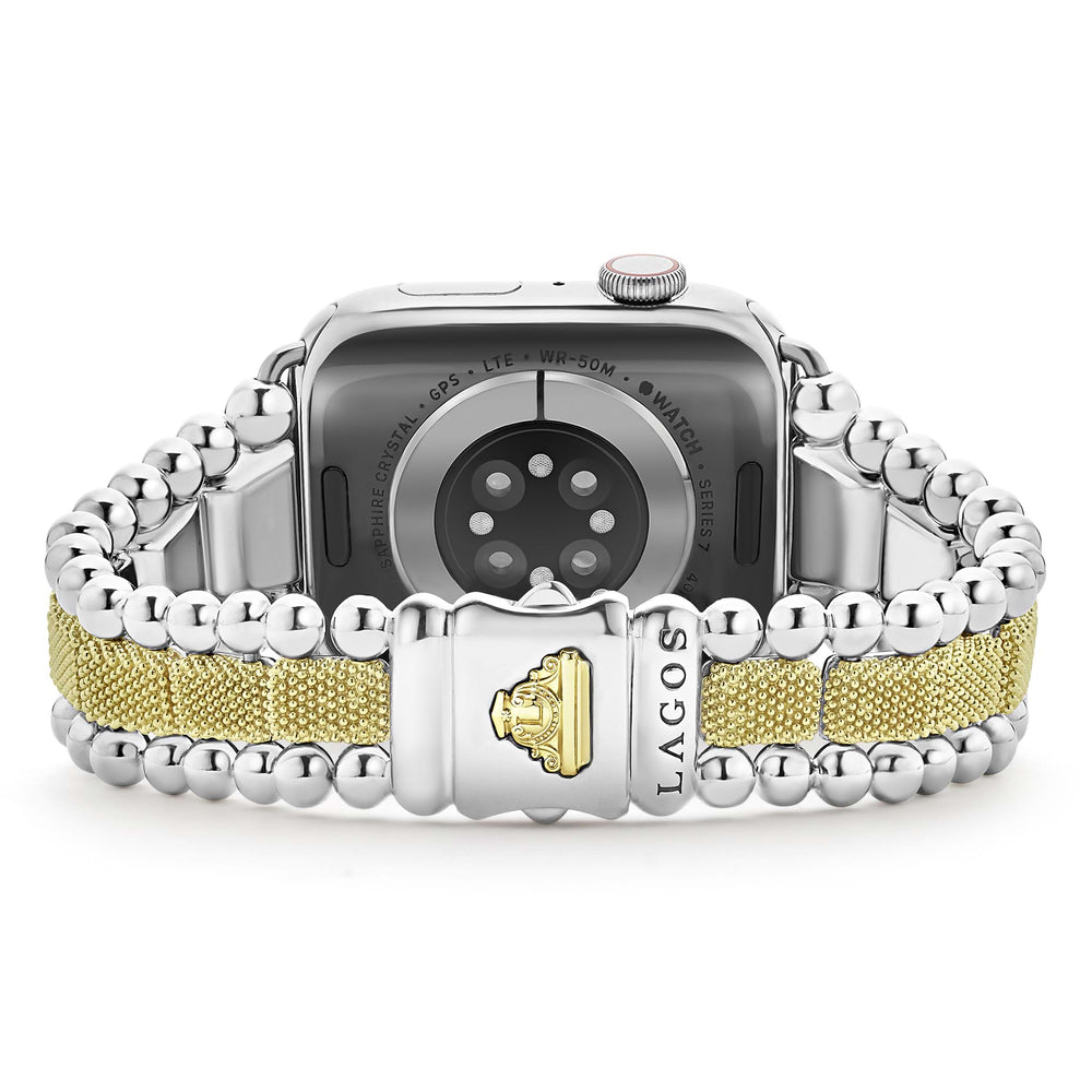 Smart Caviar 18K Gold and Sterling Silver Caviar Beaded Watch Bracelet-42-49mm