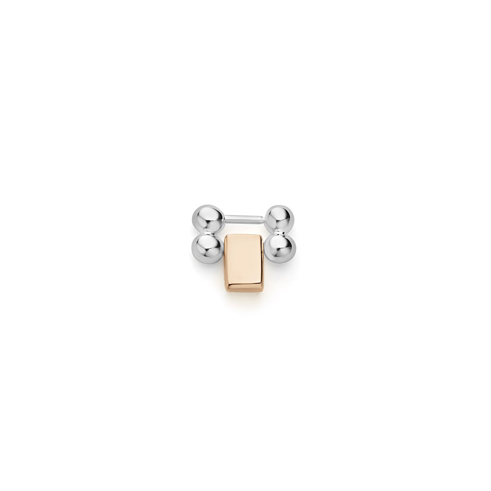 Smart Caviar Sterling Silver and 18k Rose Gold Link