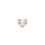 Smart Caviar Sterling Silver and 18k Rose Gold Link