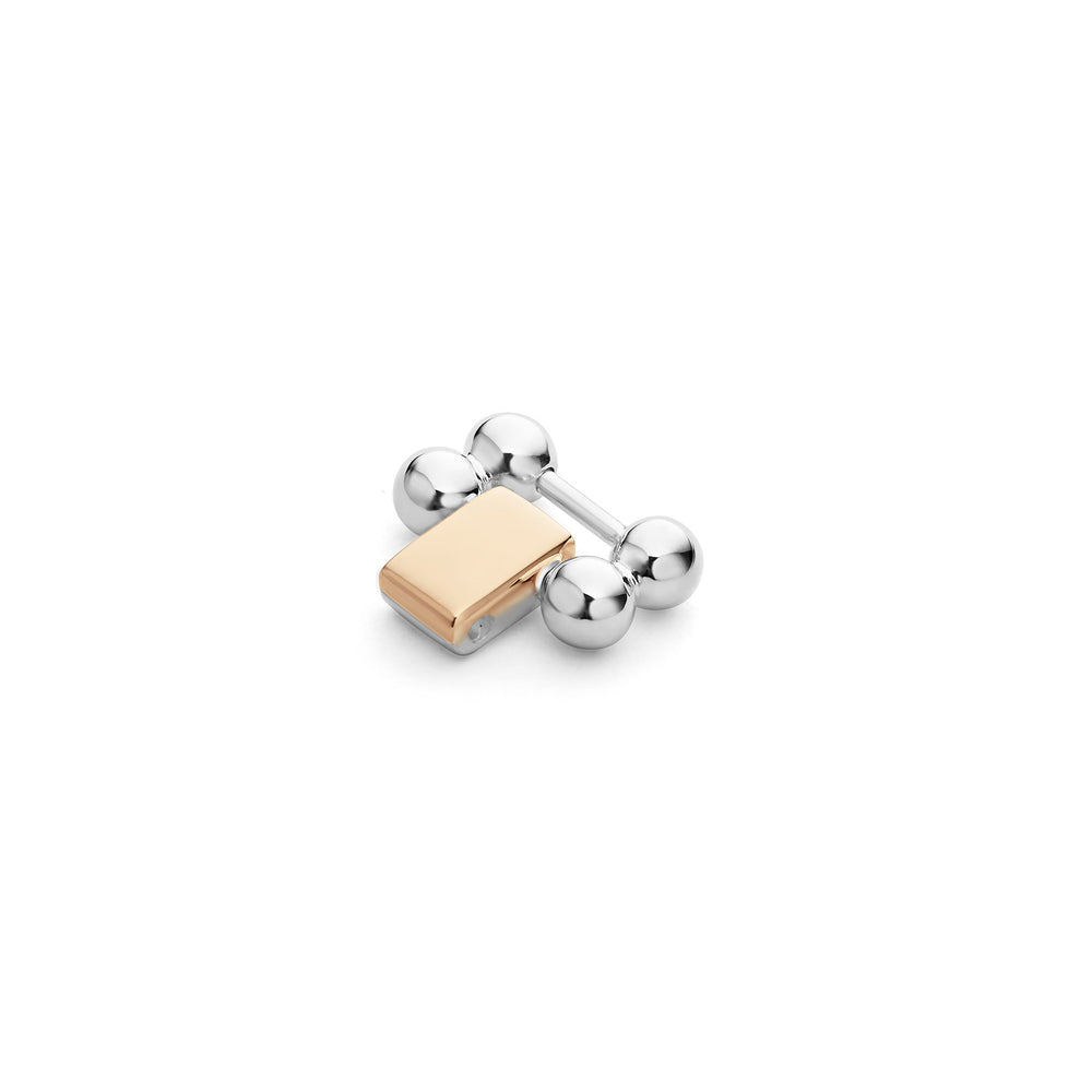 Smart Caviar Sterling Silver and 18k Rose Gold Link