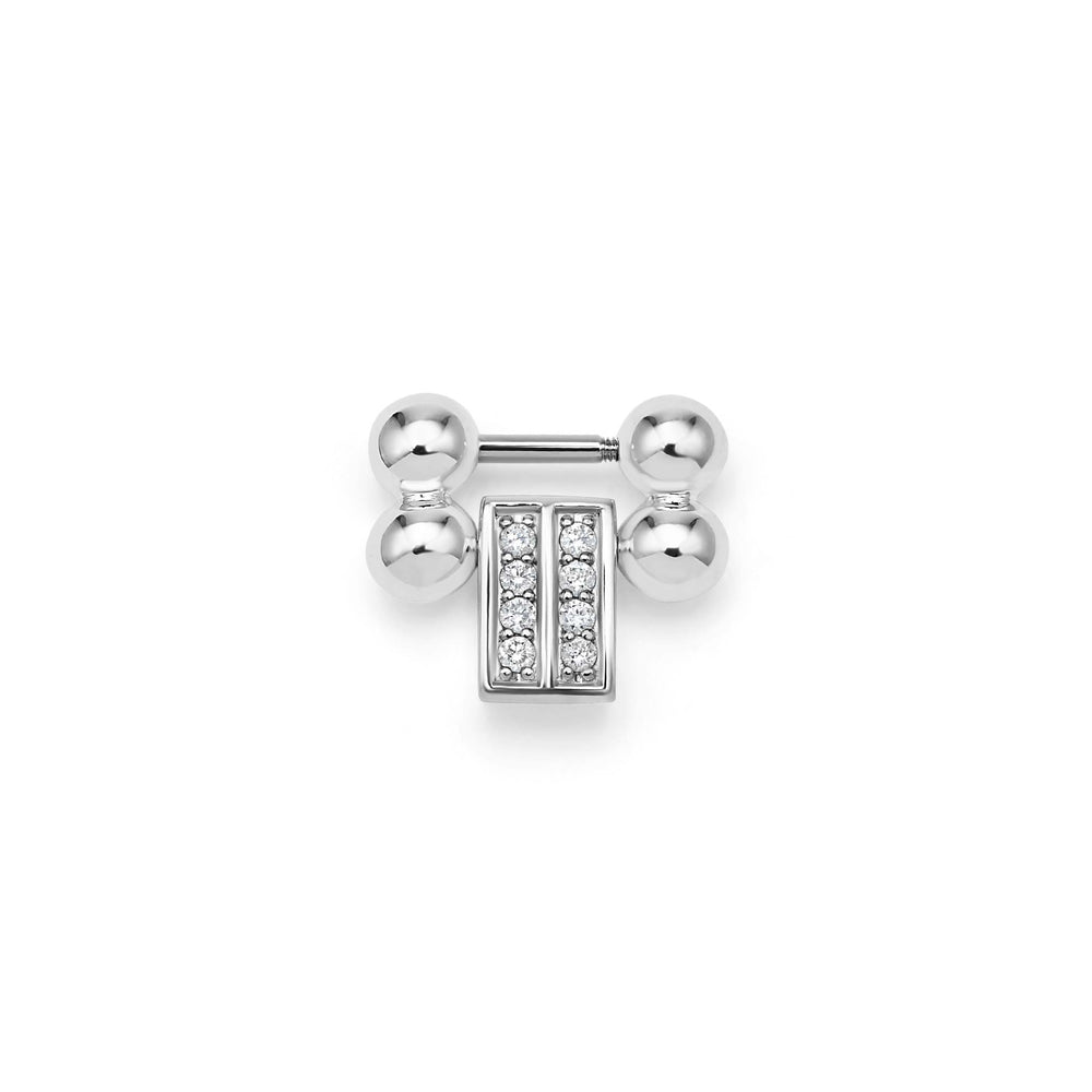 Smart Caviar Diamond and Sterling Silver Link