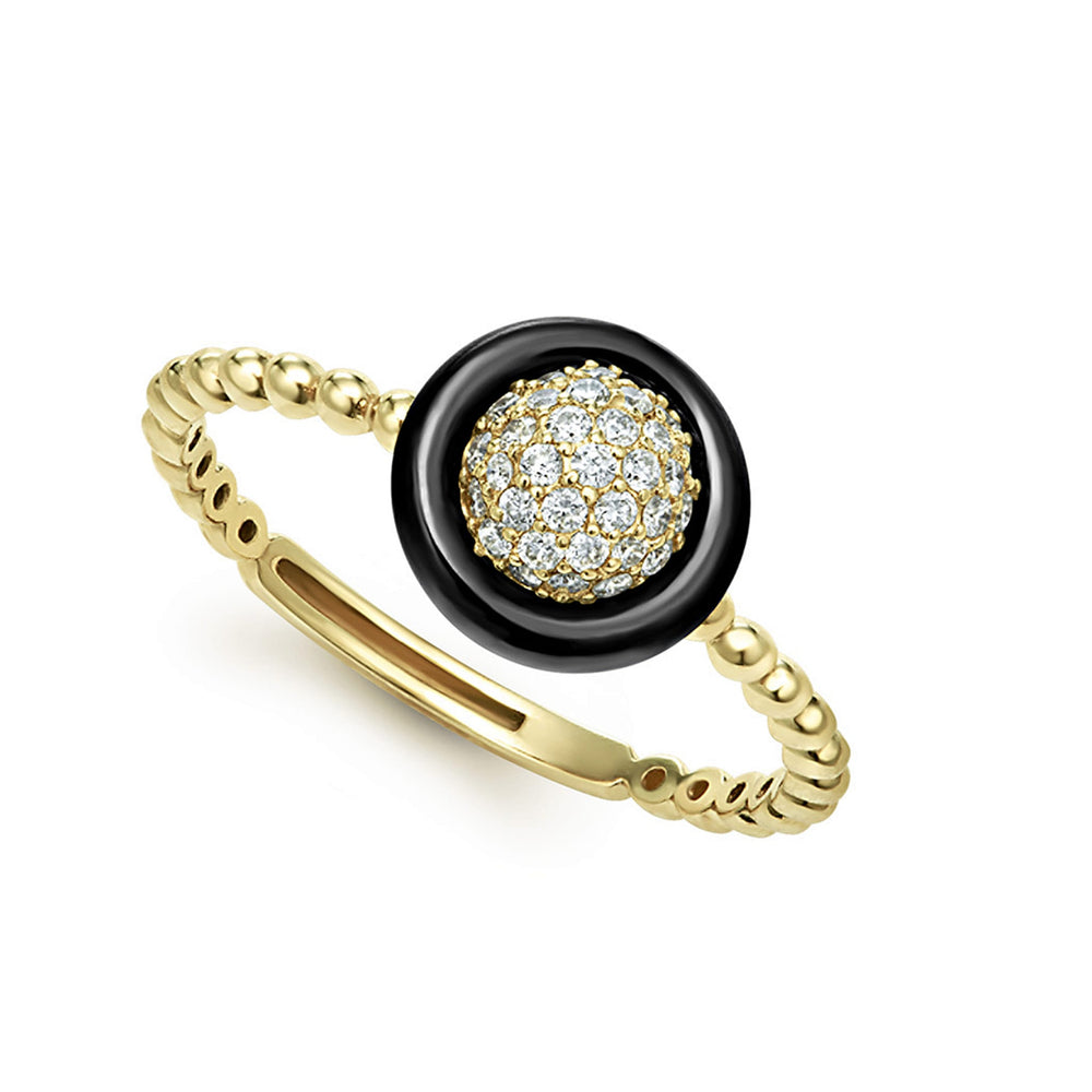 Gold & Black Caviar 18k Gold and Black Ceramic Diamond Ring