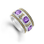 Caviar Color Amethyst Stacking Rings