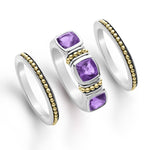 Caviar Color Amethyst Stacking Rings