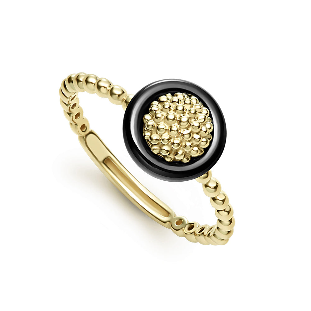 Gold & Black Caviar 18k Gold Caviar Black Ceramic Ring