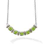 Caviar Color Five Station Peridot Necklace