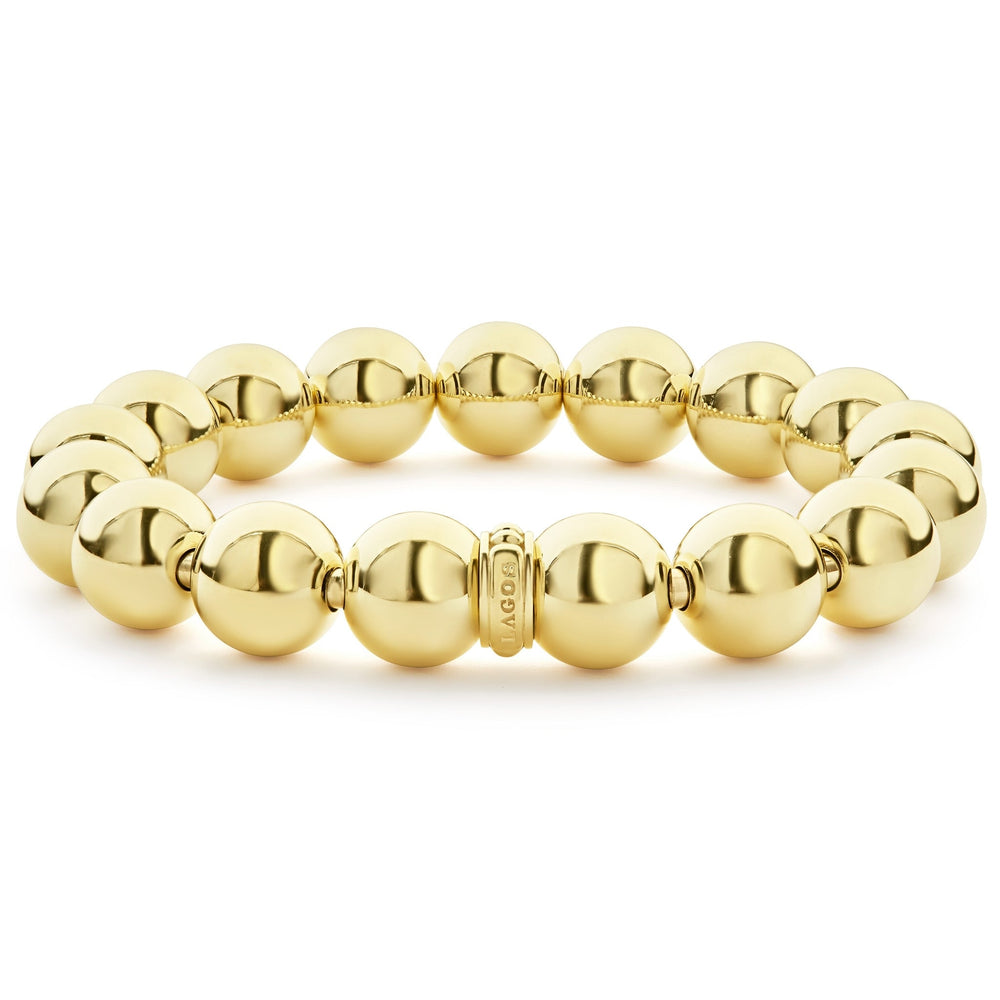 Caviar Gold 12mm Gold Bead Bracelet