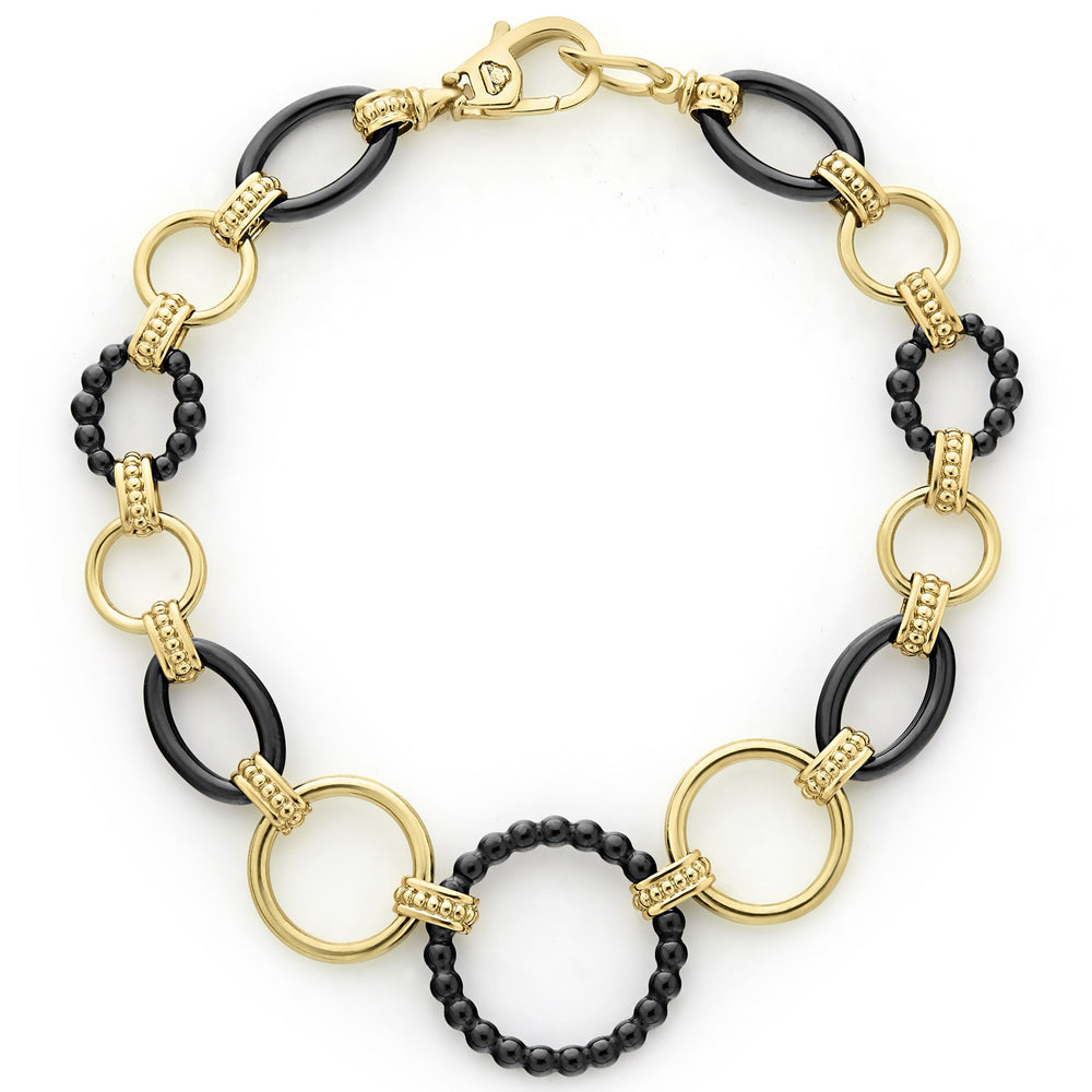 Black Caviar Gold and Black Ceramic Link Bracelet