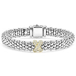 Caviar Lux Single Station X Two Tone Diamond Bracelet