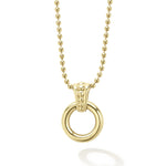 Gold & Black Caviar 18k Gold Circle Pendant Necklace