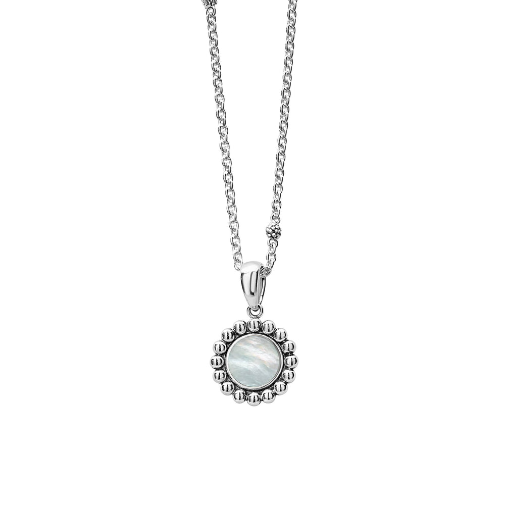 Maya Small Mother of Pearl Circle Pendant Necklace