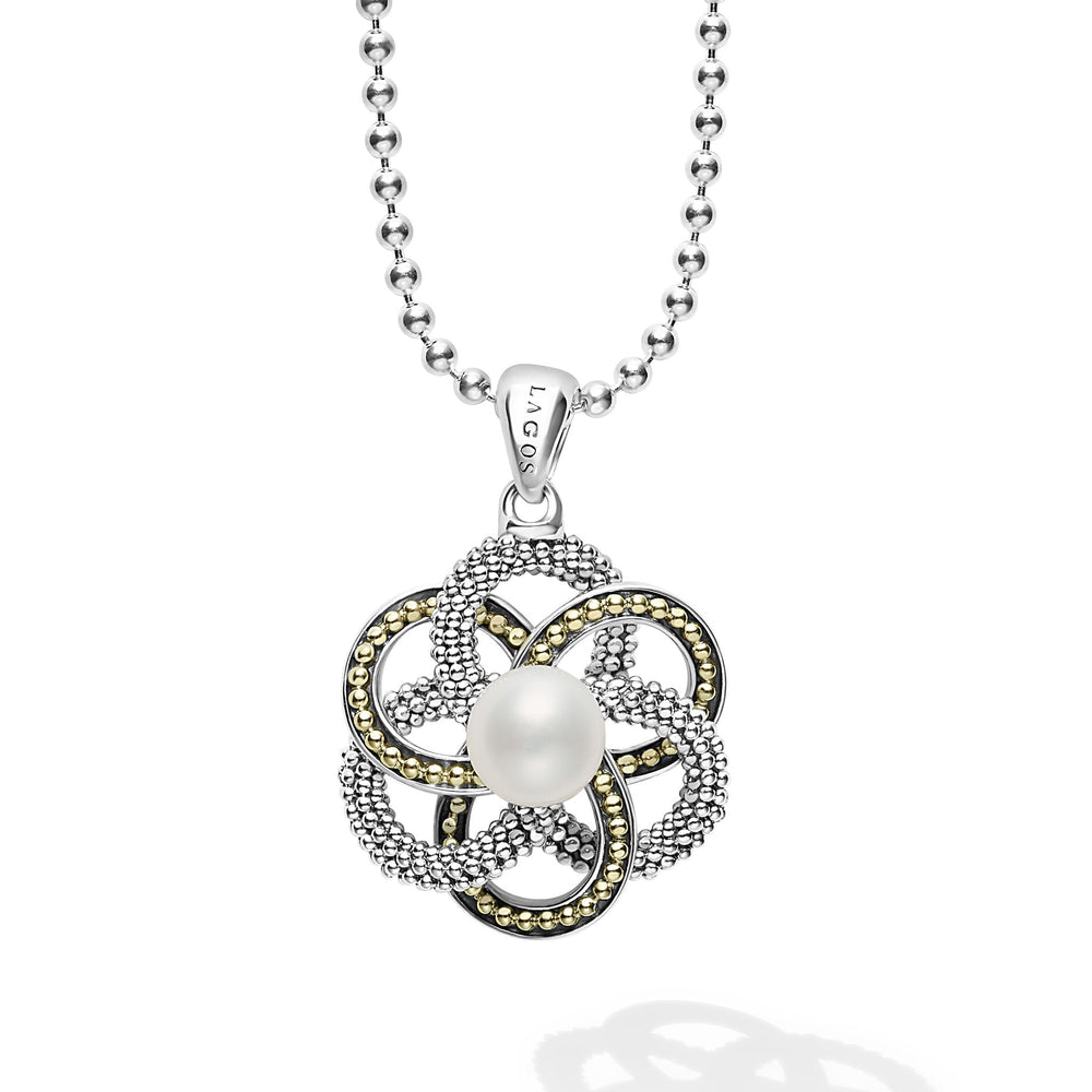 Luna Love Knot Pearl Pendant Necklace